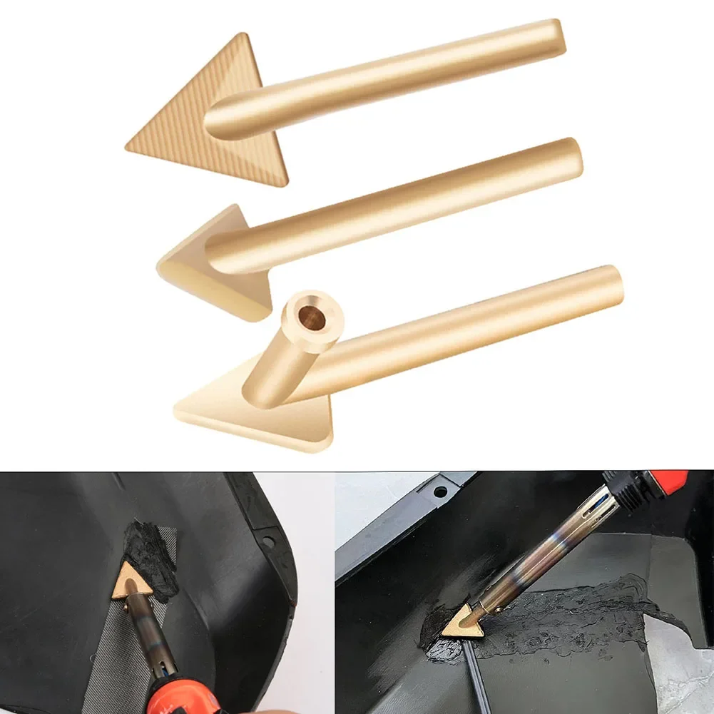 3pc Soldering Iron Tips set Copper Repair Triangular Smoothing Head Welding Tips Iron Plastic Welder-Replacement Tips For 80Watt