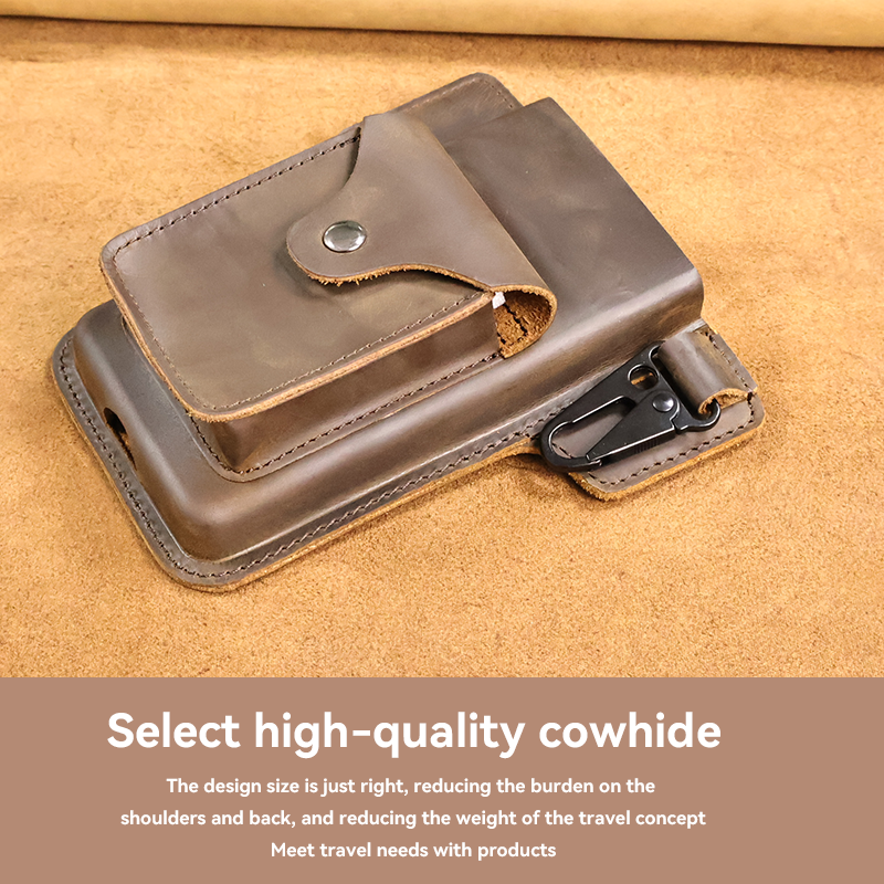 1Pcretro Multifunctionele Heuptas Met Balansmondontwerp, Echt Lederen Herengeschenken Voor Vrije Tijd En Dagelijks Gebruik