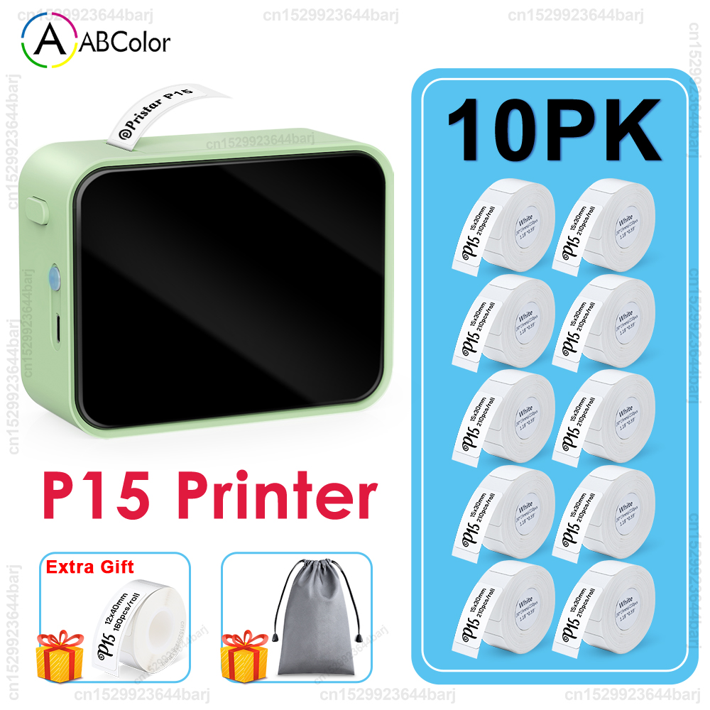 P15 Bezprzewodowa termiczna drukarka etykiet Bluetooth Mini przenośna drukarka samoprzylepnych etykiet Szybkie drukowanie Podobne jak Marklife P15 P12 L12