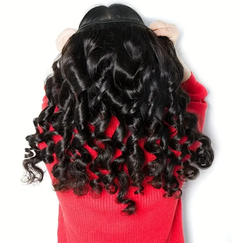 Pacotes brasileiros do Weave do cabelo humano com fechamento, onda solta, fechamento frontal, extensões do cabelo, 3 pacotes