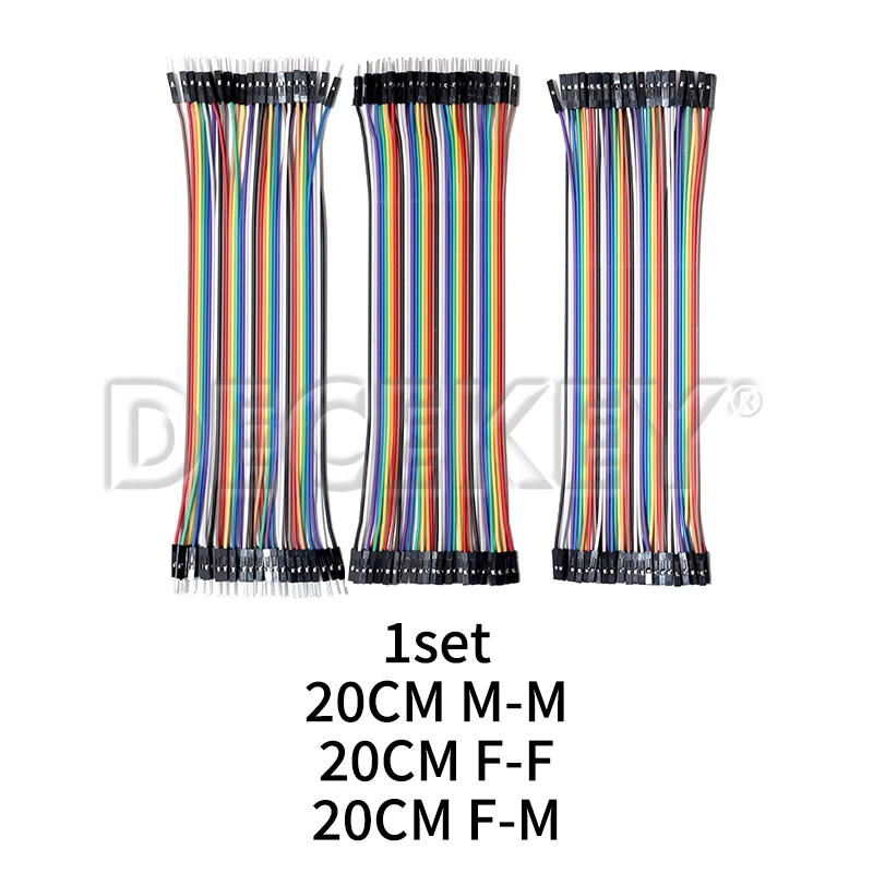 Línea Dupont 10cm/20CM/30CM macho a macho + hembra a macho + Cable de puente hembra a hembra Cable Dupont para arduino KIT de bricolaje