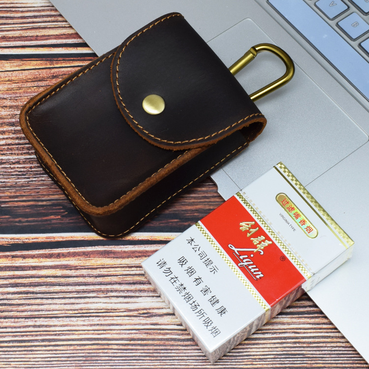 Leather Waist Packs Men Cigarette Case Belt Loops Waist Hanged Foldable Eyeglasses Bag  New