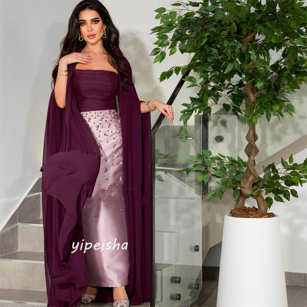 Personalizado s beading baile a linha sem alças vestido de ocasião sob medida midi es