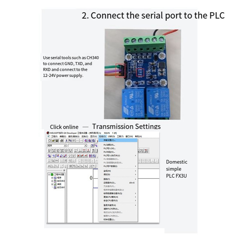 M05K Eenvoudige PLC Module Voor Mitsubishi FX3U Vertragingsmodule 20MT 12 In 8 Out Transistor Versie Module
