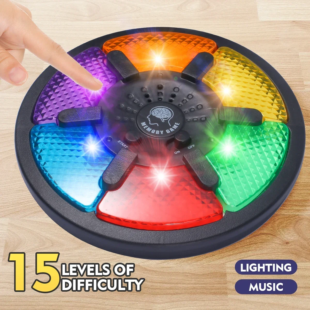 Memory Game Machine Handheld Electronic Memory Game with Light and Sound Puzzles Creative Interactive Game Toys Memory Training