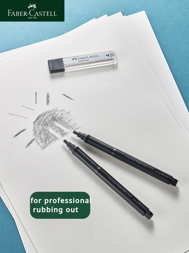 Borrador de lápiz de punta de precisión Faber-Castell, borrador de lápiz retráctil redondo recargable de 2,5mm, dibujo profesional, frotar