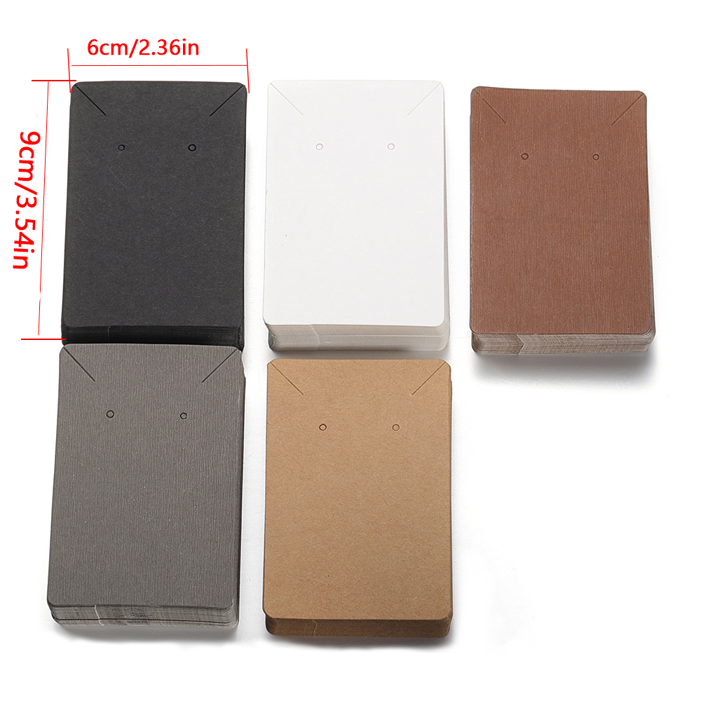 50ชิ้น/ล็อต5X5ซม.X 6X9ซม.กระดาษกระดาษคราฟท์ต่างหูสร้อยคอการ์ดแสดงผลสำหรับบรรจุภัณฑ์เครื่องประดับกระดาษแข็งแขวนราคาแท็ก