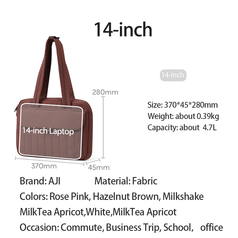 AJI  Laptop Bag 14 16 Inch Office Notebook Pouch Men Women Commuting Business Handbag Shockproof Briefcase Student Laptop Bag