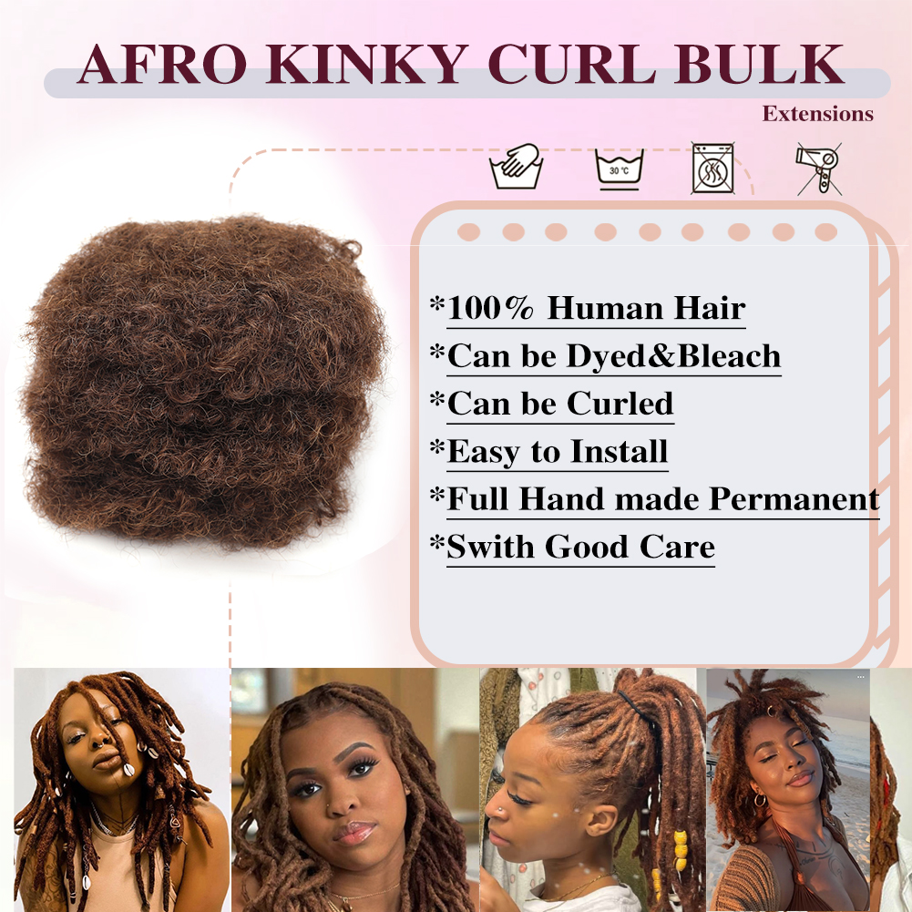 4 # Afro Kinky Bulk 100% Human Hair Extensions Reggae Vuile Vlechten Braziliaanse Natuurlijke Gehaakte Haar Dreadlocks