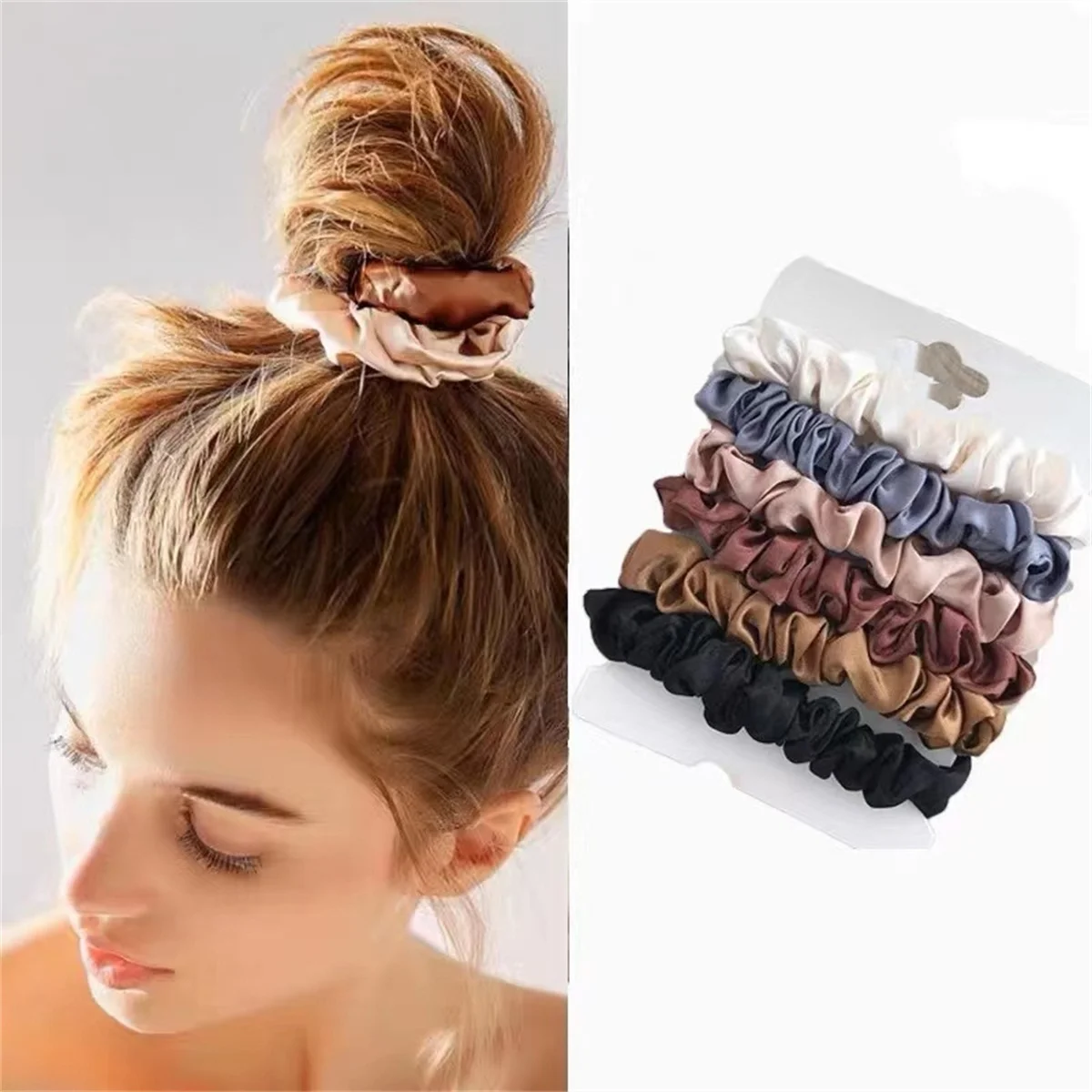 6 gomas para el pelo de satén para mujer: más suaves que las gomas para el cabello de seda |   Coleteros de satén para niñas |