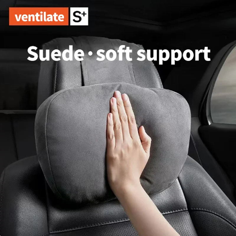 Car Headrest Neck Pillow Suede Car Pillow Waist Rest Four Seasons General Motors Interior Cushion
