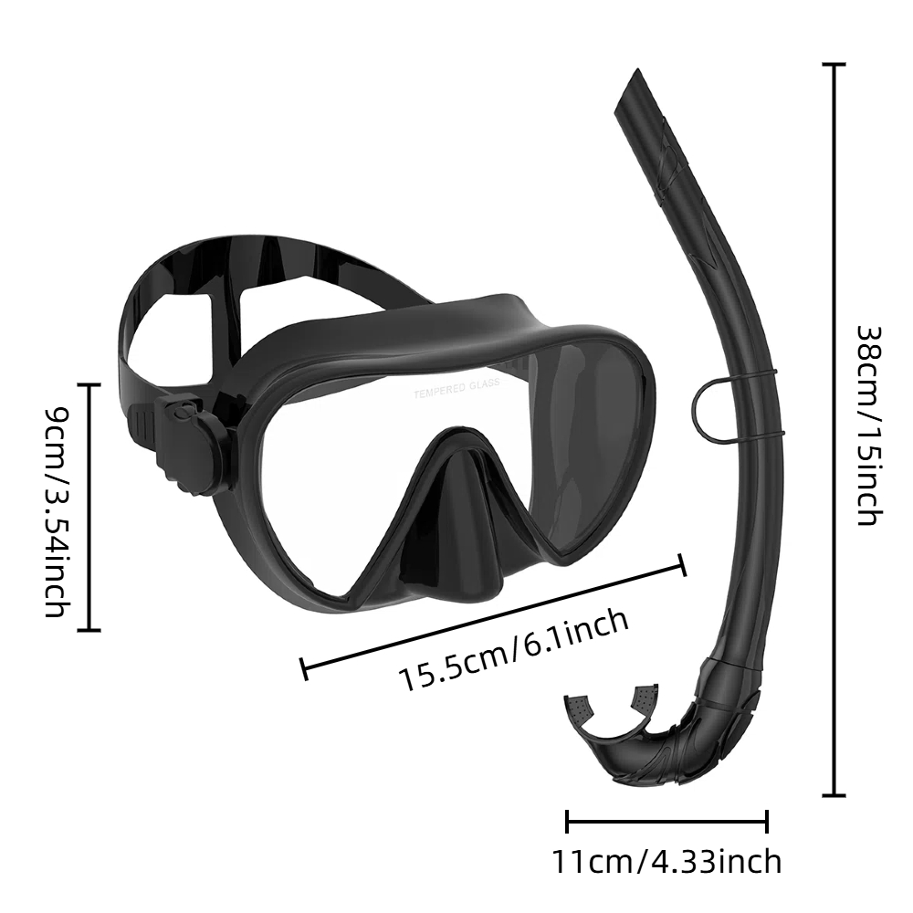 Maschera subacquea senza cornice Set da snorkeling bagnato Basso volume interno Occhiali da sub per allenamento per nuoto in silicone morbido puro regolabile
