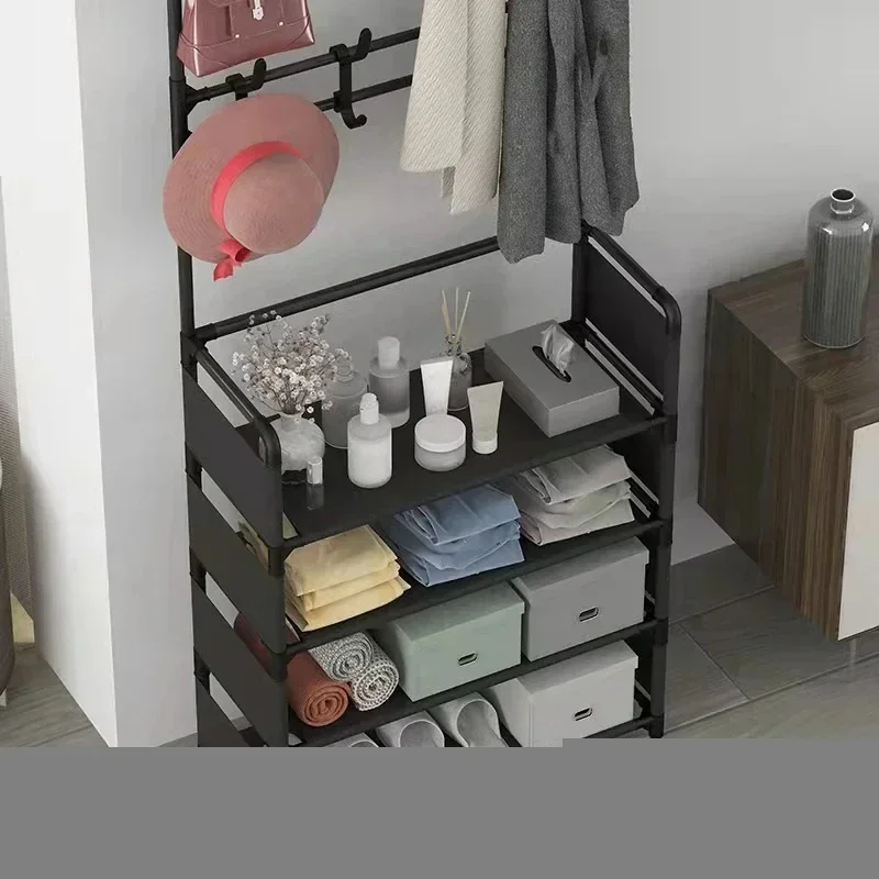 2025 cabides de chapéu de roupas rack de sapato multi-camada rack de sapatos de chão simples e prateleiras de chapéu de carga prateleira organizadora de sala de estar