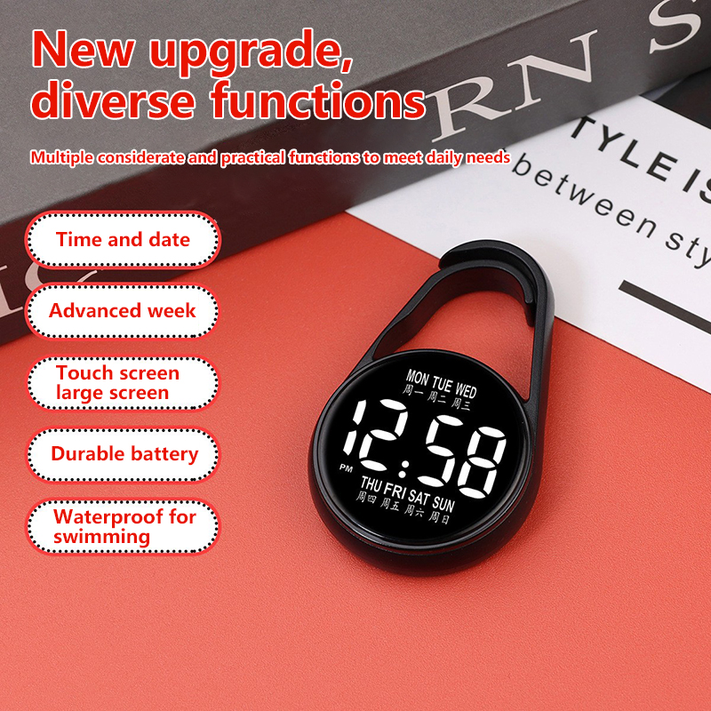 LED digitaal elektronisch horloge sleutelhanger lichtgevende functie praktische kinderen geschenken multifunctionele hangende horloge zakhorloges