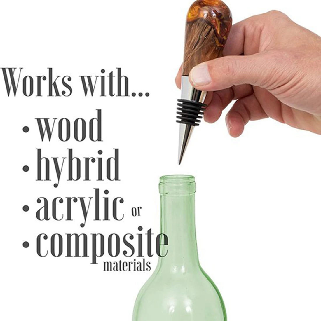 16 Pieces Metal Cork Blank Wine Cork Kit Reusable Wine Cork Insert Set Hardware for Wedding Wine Party Bar DIY Turning