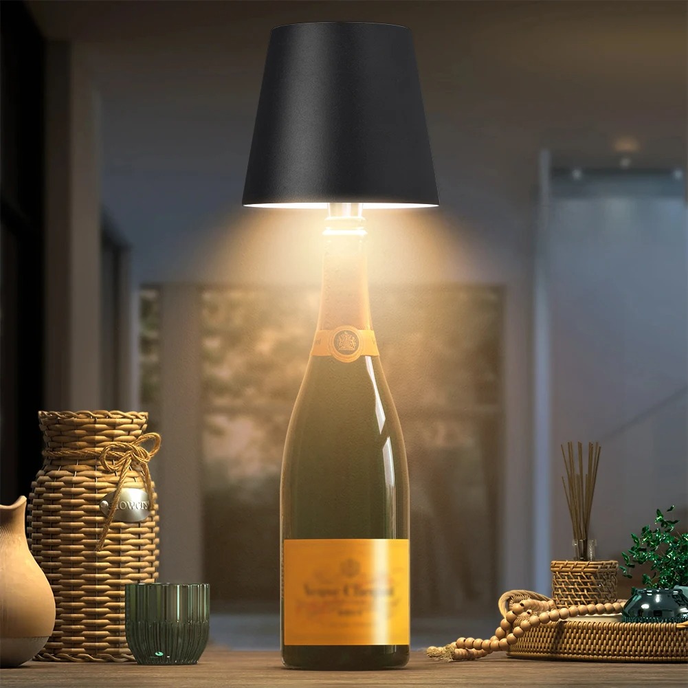 Wireless Table Lamp For Wine Bottles LED Bottle Light For Outdoor Use Touch Control Ideal For Restaurants Bars Festival Party