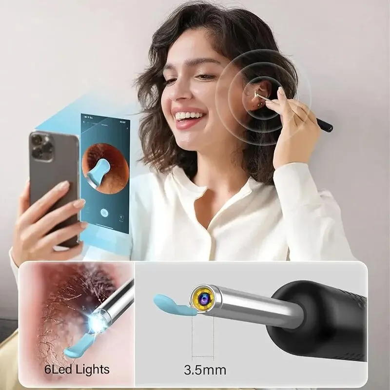 Xiaomi Smart Ear Wax Removal Ear Cleaner With 8pcs Ear Cleaning Tool 5MP HD Camera Light Ear Wax Removal Kit Endoscope Otoscope