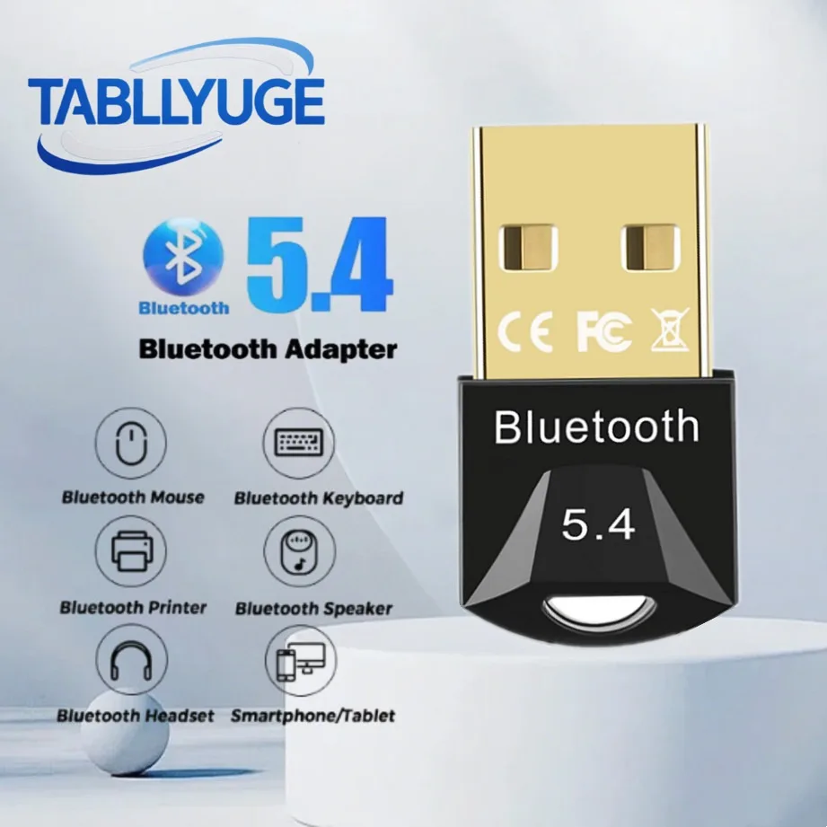 Adaptador bluetooth para pc usb bluetooth 5.4/5.3/5.1/5.0 adaptador para alto-falante mouse teclado sem fio dongle transmissor receptor