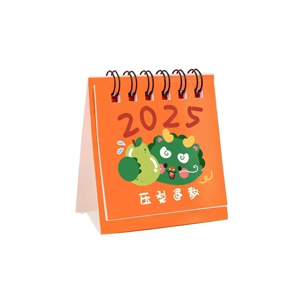 Desk Calendar, Mini 2025 Cartoon Standing Flip Desktop Calendar, Small Daily Planning Monthly Calendar for Home