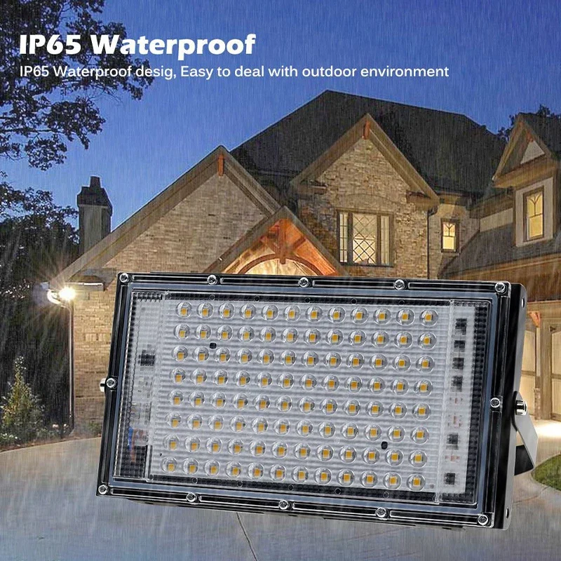 Luz de inundación Led 50W 100W 200W IP65 impermeable LED220V reflector para exteriores Reflector LED lámpara de calle luces de inundación de pared