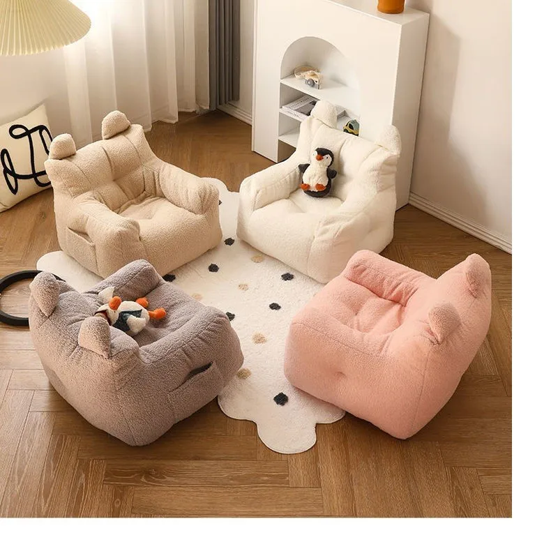 น่ารักขี้เกียจโซฟาน่ารักการ์ตูนเด็กโซฟาเด็ก Mini Bean Bag แกะกํามะหยี่ที่นั่งอ่านผู้ชายและผู้หญิงโซฟาเด็กเฟอร์นิเจอร์