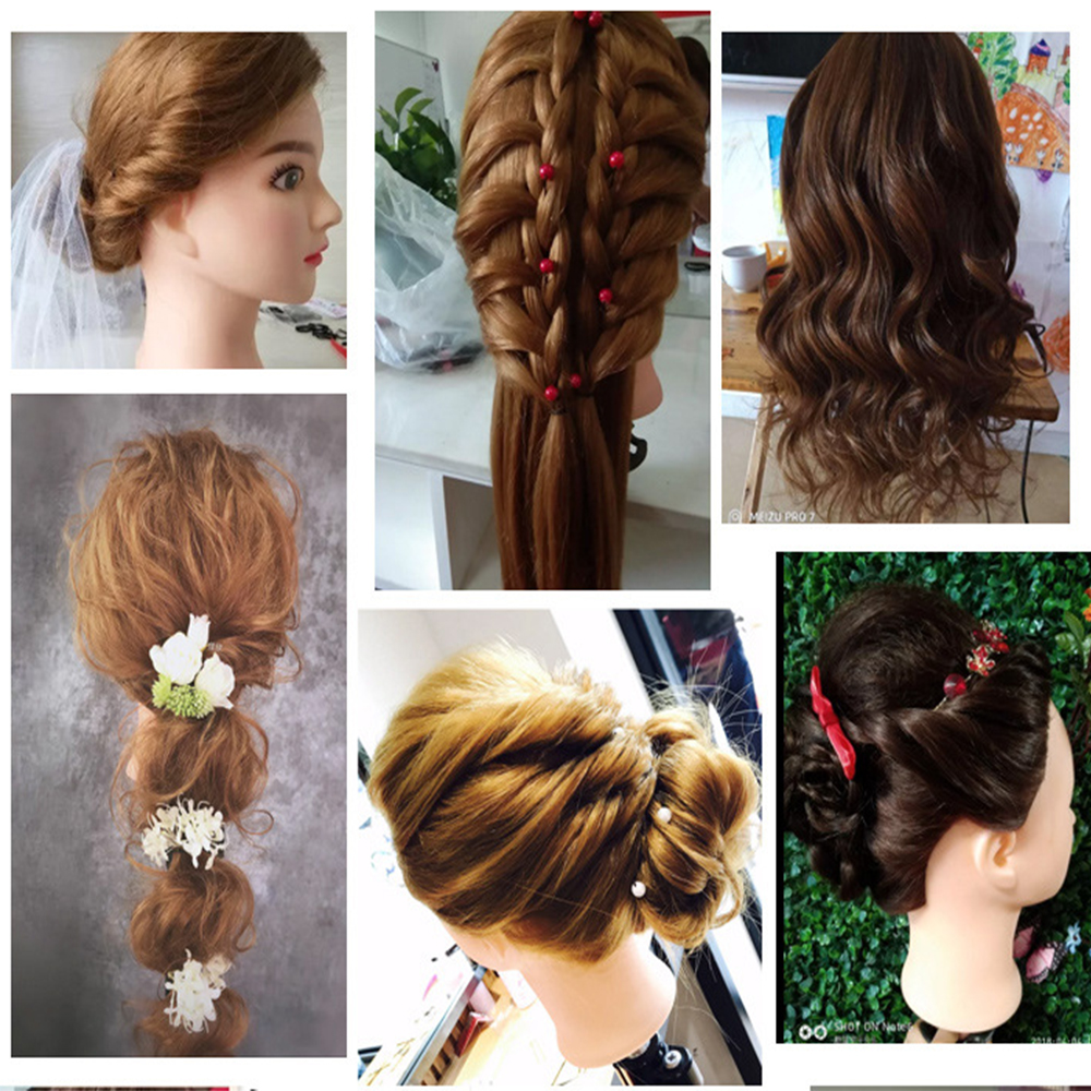 Cabeça de manequim longa de 26 polegadas com 85% cabelo humano real, cabeça de treinamento com cabelo, cabeça de boneca para estilo de cabelo, cabeça de manequim de cosmetologia