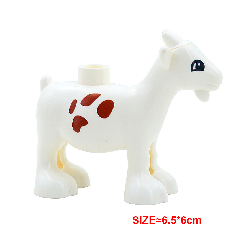 Big Building Block อุปกรณ์เสริมไก่เป็ดสุนัขแมวนกวัวแกะ ZEBRA แรดแมลง ZOO Series DIY Duploes ของเล่นของขวัญ