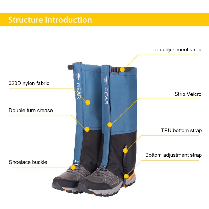 Outdoor Hiking Waterproof Snow Legging Gaiters For Men Women Skiing Climbing Desert Trekking Snow Boots Shoes Covers