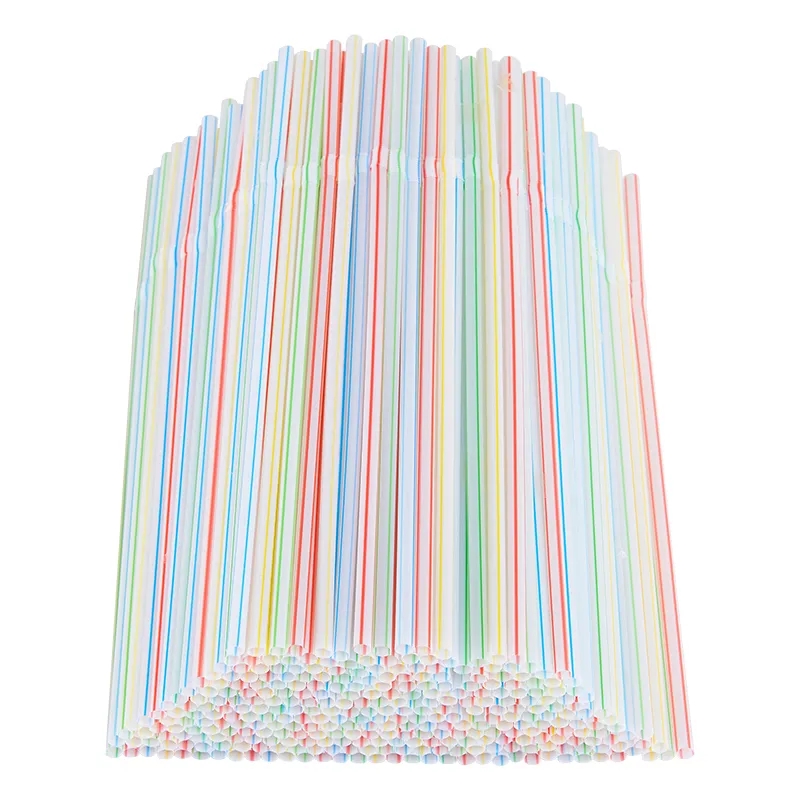 50–1000 Stück mehrfarbige Kunststoff-Strohhalme für Hochzeit, Partyzubehör, Getränke, Küche, Cocktail, Geburtstag, Bar, Trinkhalme