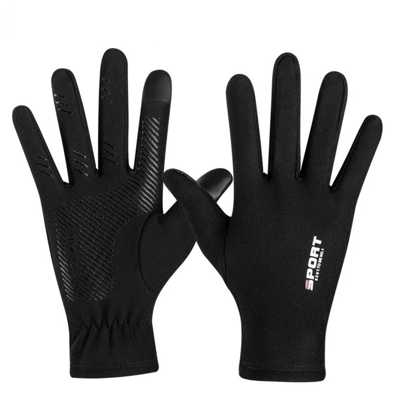 Guantes antideslizantes con pantalla táctil de seda de hielo para verano, guantes impermeables con protección solar para pesca al aire libre, guantes para bicicleta