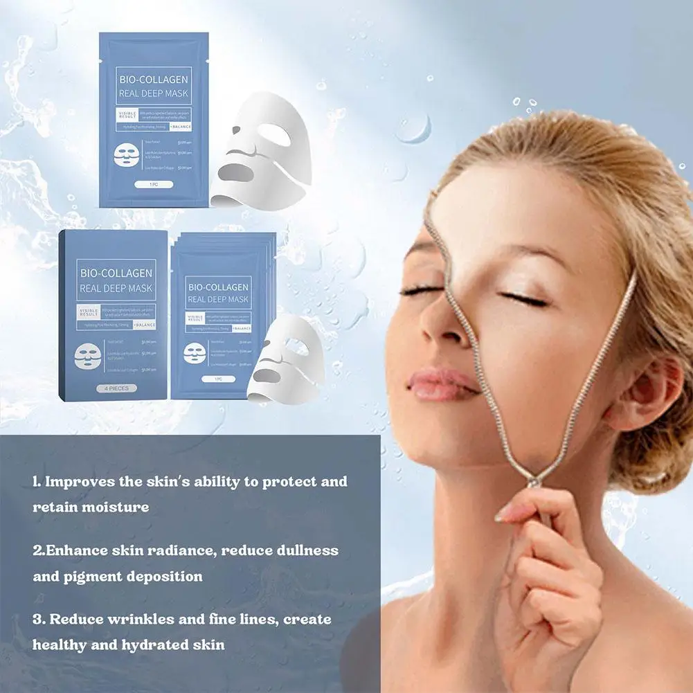 Bio colágeno Real máscara profunda reduce los poros hidratación profunda mascarilla facial durante la noche hidratante refrescante brillo cuidado de la piel facial