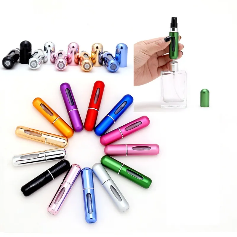 8/5ml Perfume Atomizer Portable Liquid Container For Cosmetics Traveling Mini Aluminum Spray Alcochol Empty Refillable Bottle
