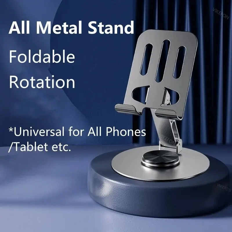 Supporto per tablet portatile in lega di alluminio con rotazione 720 per iPad Supporto per telefono cellulare dal vivo pieghevole flessibile regolabile per desktop pigro