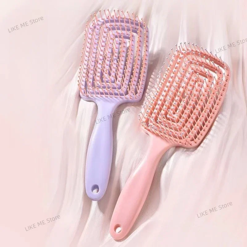 Peine de masaje elástico, cepillo de pelo calado, peines para masaje del cuero cabelludo, desenredante de peinado, herramienta para desenredar de secado rápido, 1 ud.