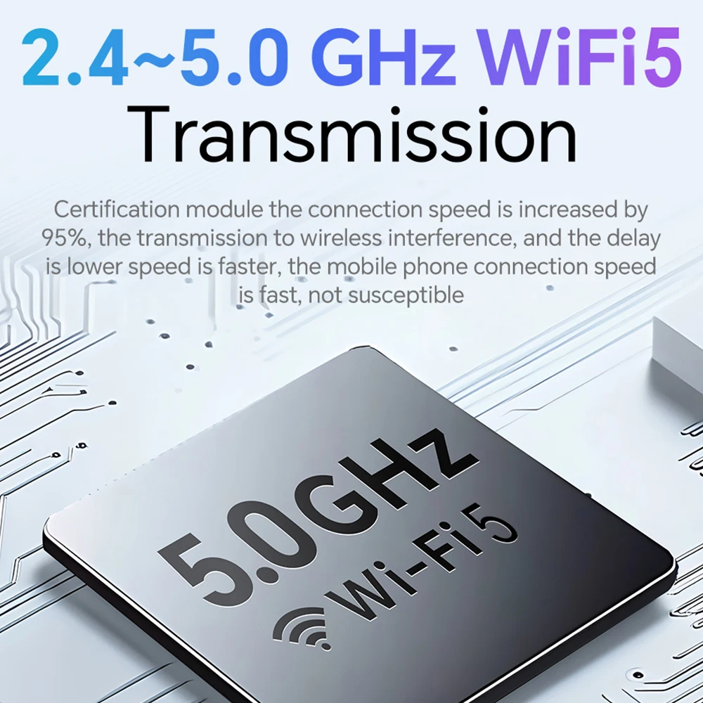 2024 Mini cableado a inalámbrico 2 en 1 AI Box Carplay 5G Wif y Bluetooth 5,0 Android Auto Plug and Play conexión no inductiva