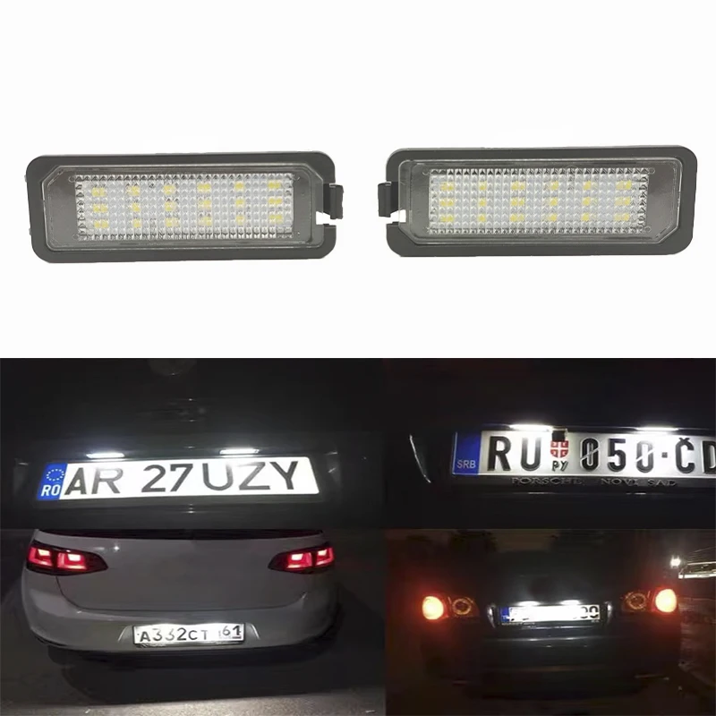 2 pçs número lâmpada de luz da placa sem erro led branco para vw golf mk5 mk6 mk7 passat polo cc eos