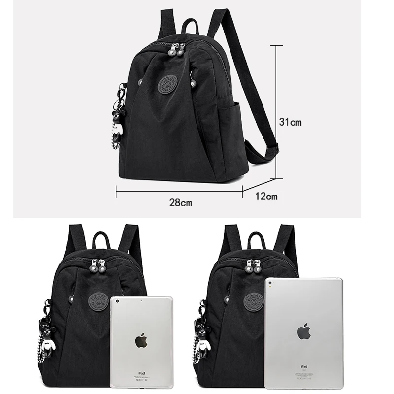 Nueva mochila impermeable de tela de nailon para mujer, mochilas escolares de moda para chicas adolescentes, bolso de hombro de alta calidad, mochila de viaje 2024