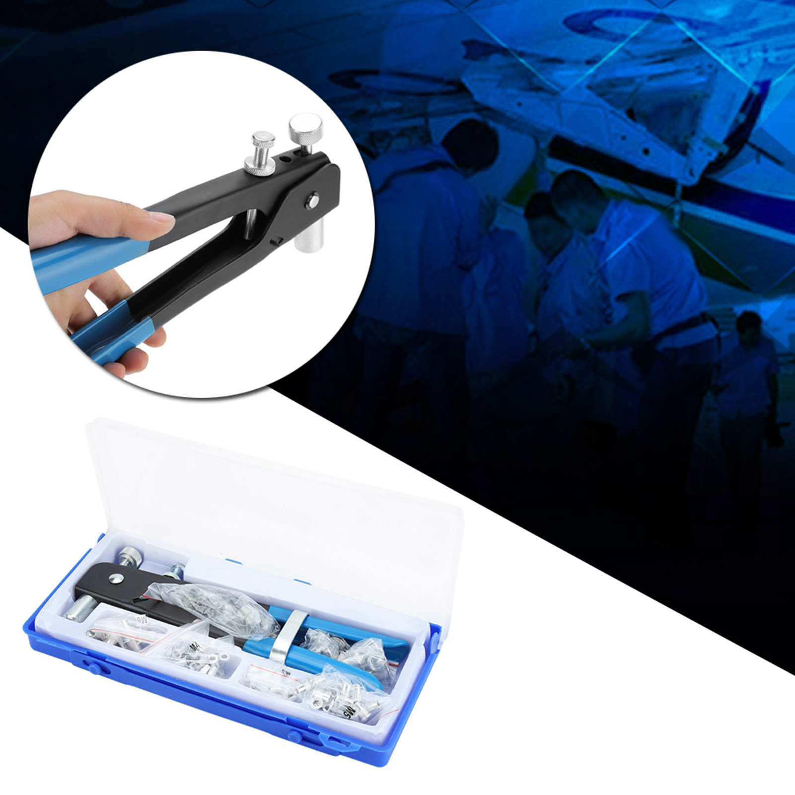 M3-M8 Klinknagelpistool Insert Tool Klinkhamer Klinkmoer Nutsert Klinkset Moer Klinknagel Gereedschapsset Klinkmoer Klinkhamer Nutsert Klinkenset