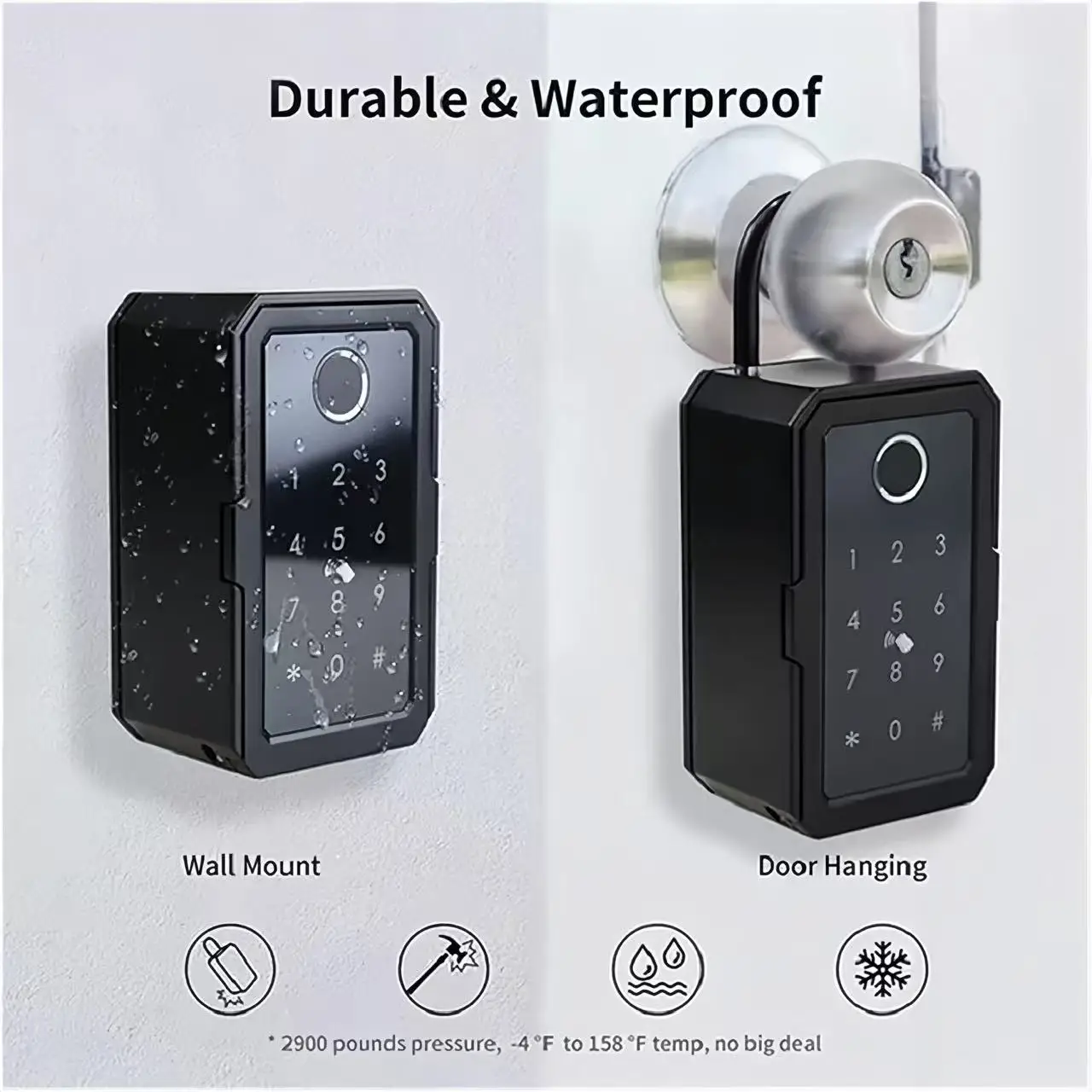 Caja de llaves inteligente CDOK K3 TTlock/Tuya, resistente al agua IP67, material de aleación de aluminio reforzado