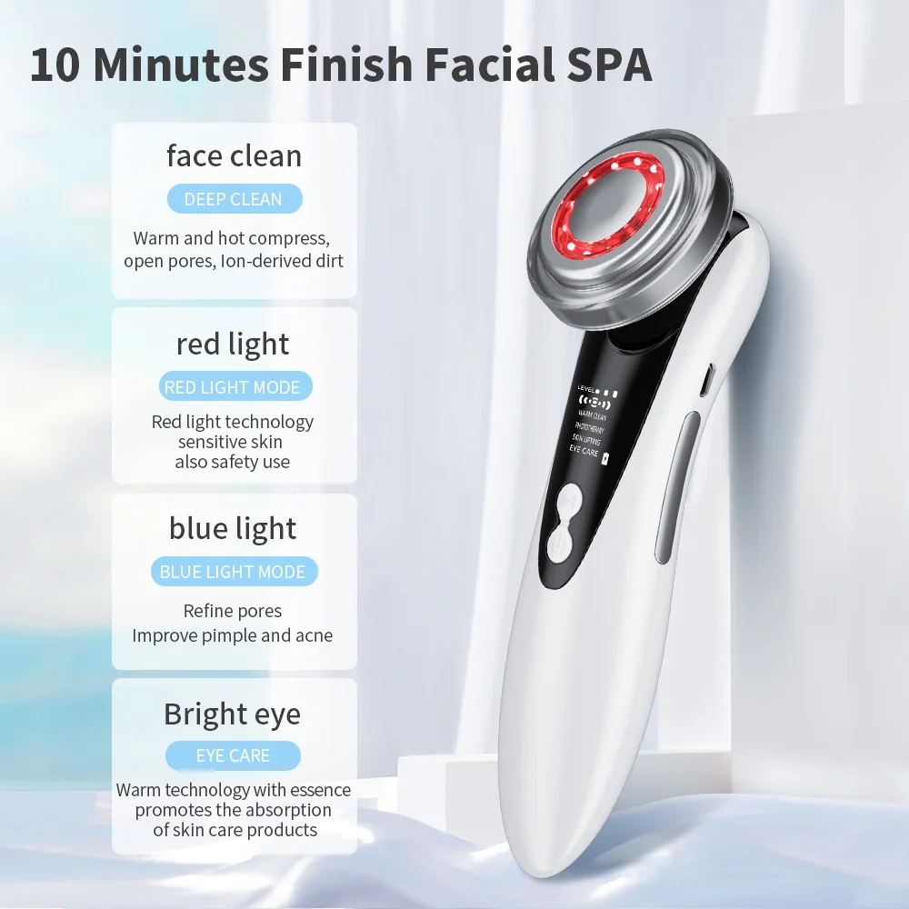 EMS Micro Current อุปกรณ์ยกการสั่นสะเทือน LED Face Skin Rejuvenation ริ้วรอย Remover Anti-Aging อุปกรณ์ความงามบนใบหน้า