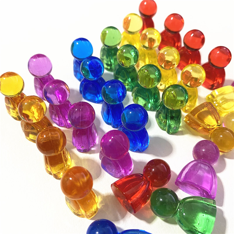 10pcs 24*16*12mm Games Markers Acrylic Colorful Humanoid Chess Pieces For Board Game Card Accessories