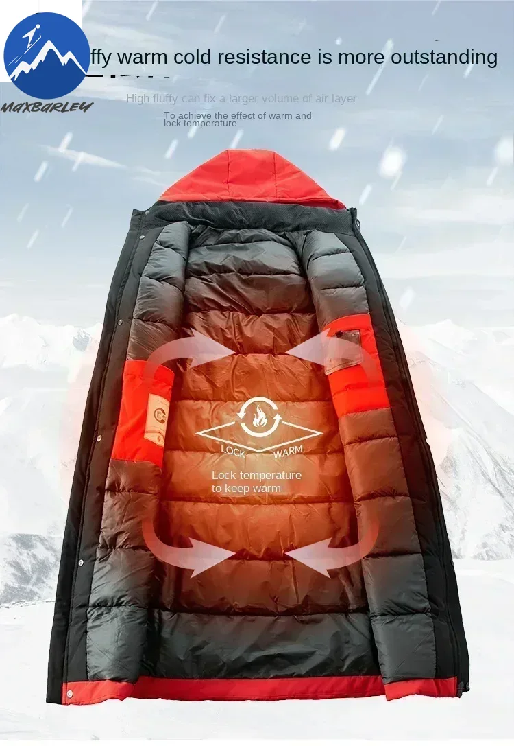 Новая зимняя куртка, мужская длинная роскошная деловая утолщенная хлопковая теплая парка на пуху, мужская уличная снежная морозостойкая стеганая куртка с капюшоном