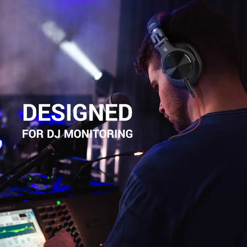 Oneodio com fio sobre a orelha fone de ouvido com microfone estúdio dj fones de ouvido monitor profissional gravação & mixing fone de ouvido para jogos