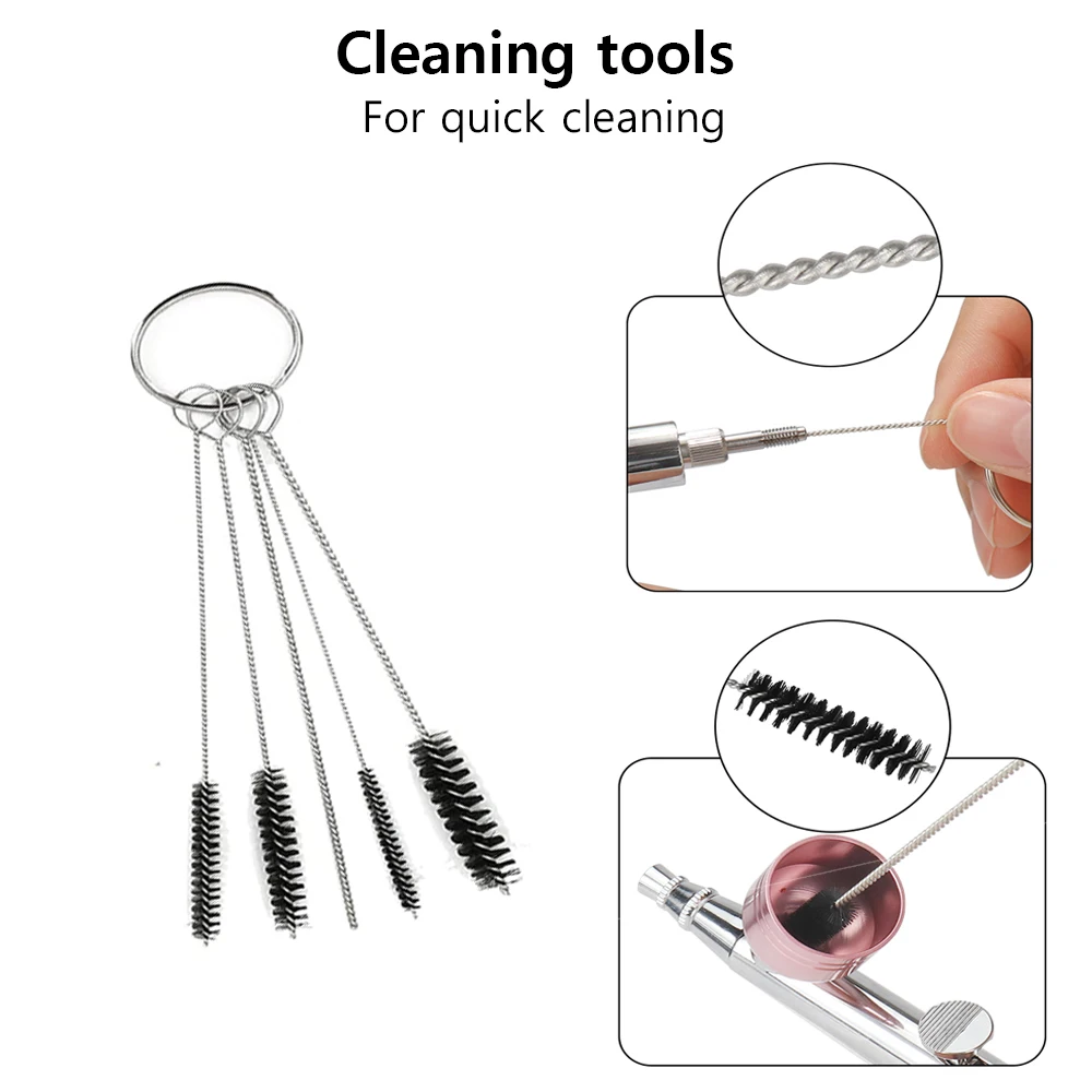 페인팅 모델링을 위한 에어 브러시 미니 스프레이건, 공예 페인트 스프레이건, 0.3mm 노즐, 휴대용 에어 브러시 스프레이건, 청소 키트 포함