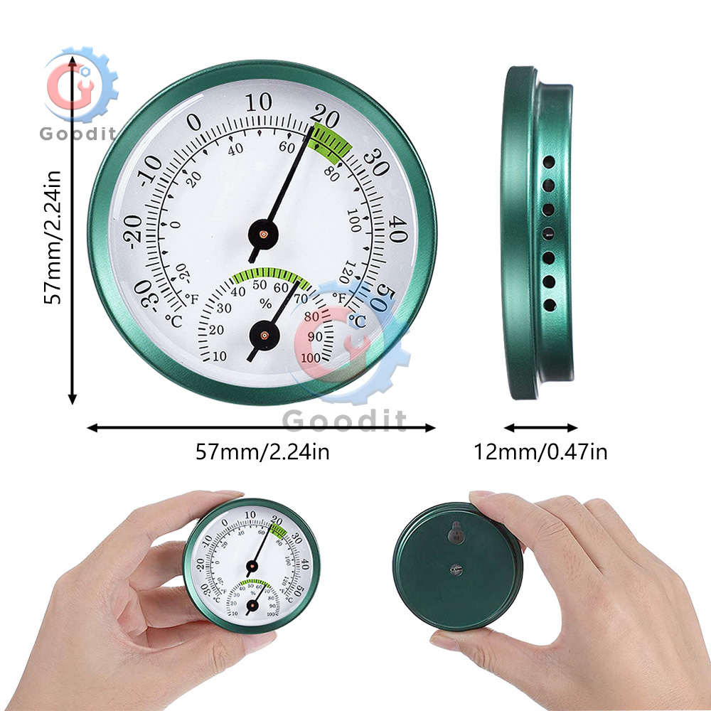Termómetro higrómetro de acero inoxidable 2 en 1, termómetro de medida automática montado en la pared para el hogar y la Oficina, medidor de temperatura y humedad