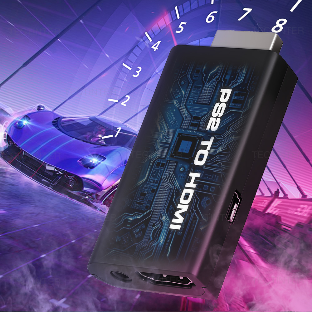 Full HDMI-compatible Converter Adapter for Sony PS2 Audio Video Converter 480i/480p/576i With 3.5Mm Audio Support for PS2 to HD