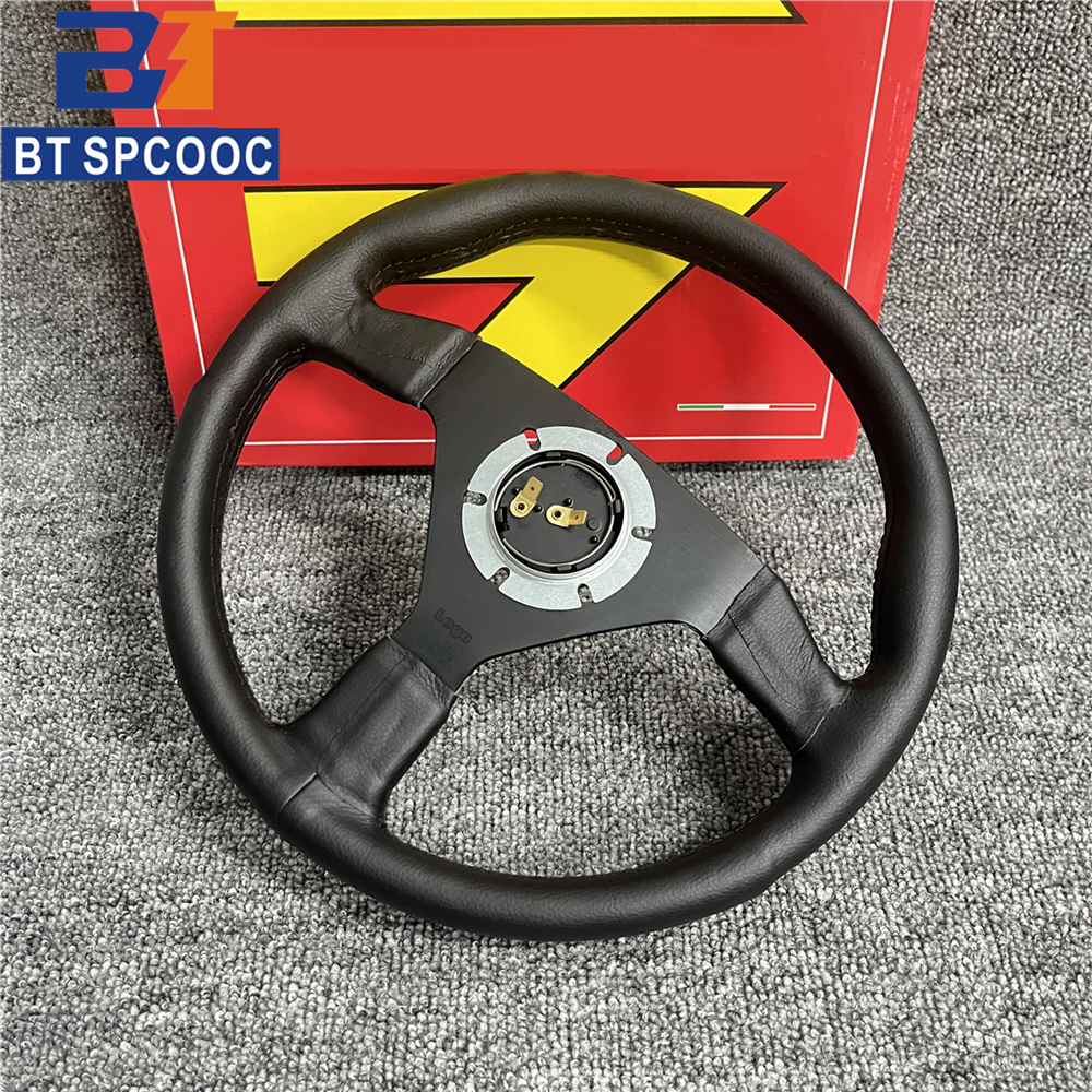 イタリアスタイル v2 12.5 インチ 13 インチ 320 ミリメートル本革車のステアリングホイール JDM レーシングスポーツドリフトステアリングホイールロゴ