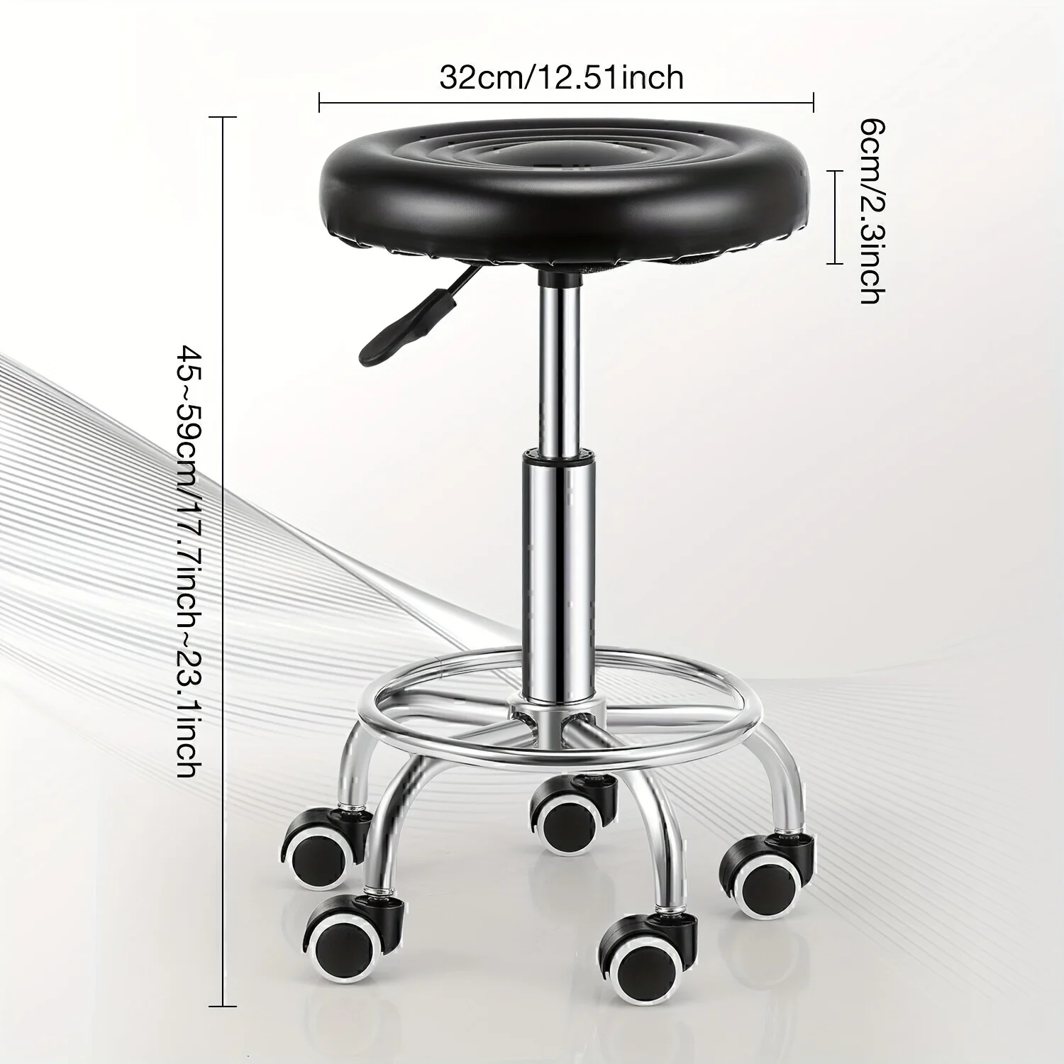 Adjustable Swivel Bar Stool with Backrest - Contemporary Faux Leather & Chrome-Plated Iron,Office Stool | Sleek Modern Stool