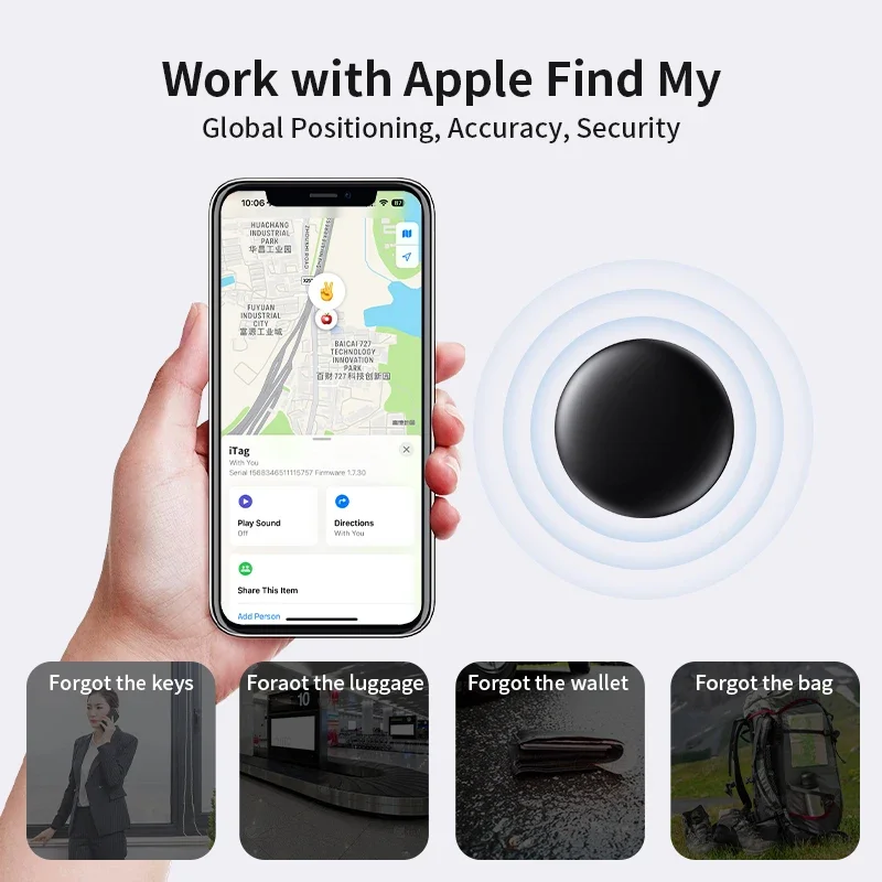 Airtag remplacements 1 2 3 4 Pack traqueur Anti-perte trouver mon GPS Bluetooth pour bagages IOS détecteur de clé MFi