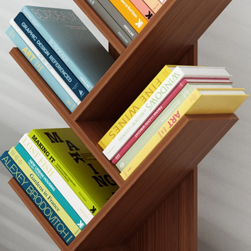 Bookshelf Multi-layer Simple Landing Fishbone Small Bookcase Student Bedroom Shelf Desktop Tree Book Storage Rack